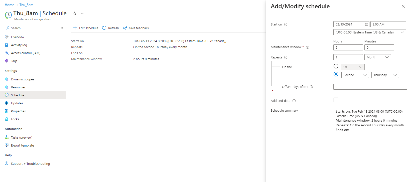 Why did my maintenance configuration run before the scheduled start ...