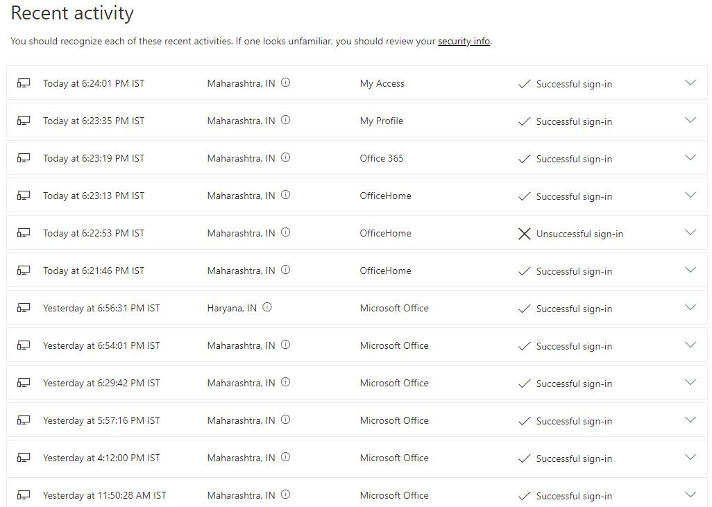 Inconsistent or false microsoft sign in alerts - Microsoft Q&A