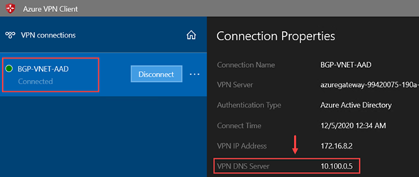 azure-vpn-client-dns-vnet