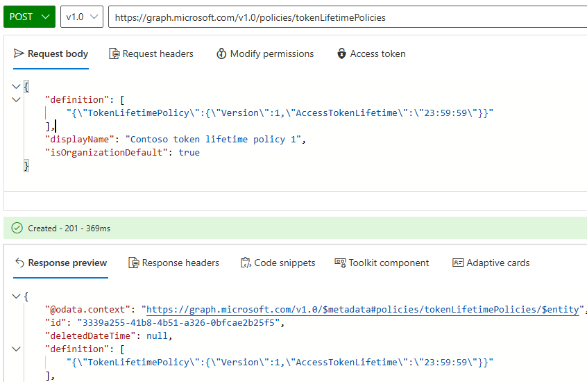 microsoft graph access token lifetime