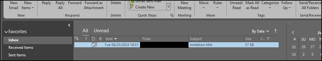 Emails with .ICS calendar invitations attached don't contents when ...