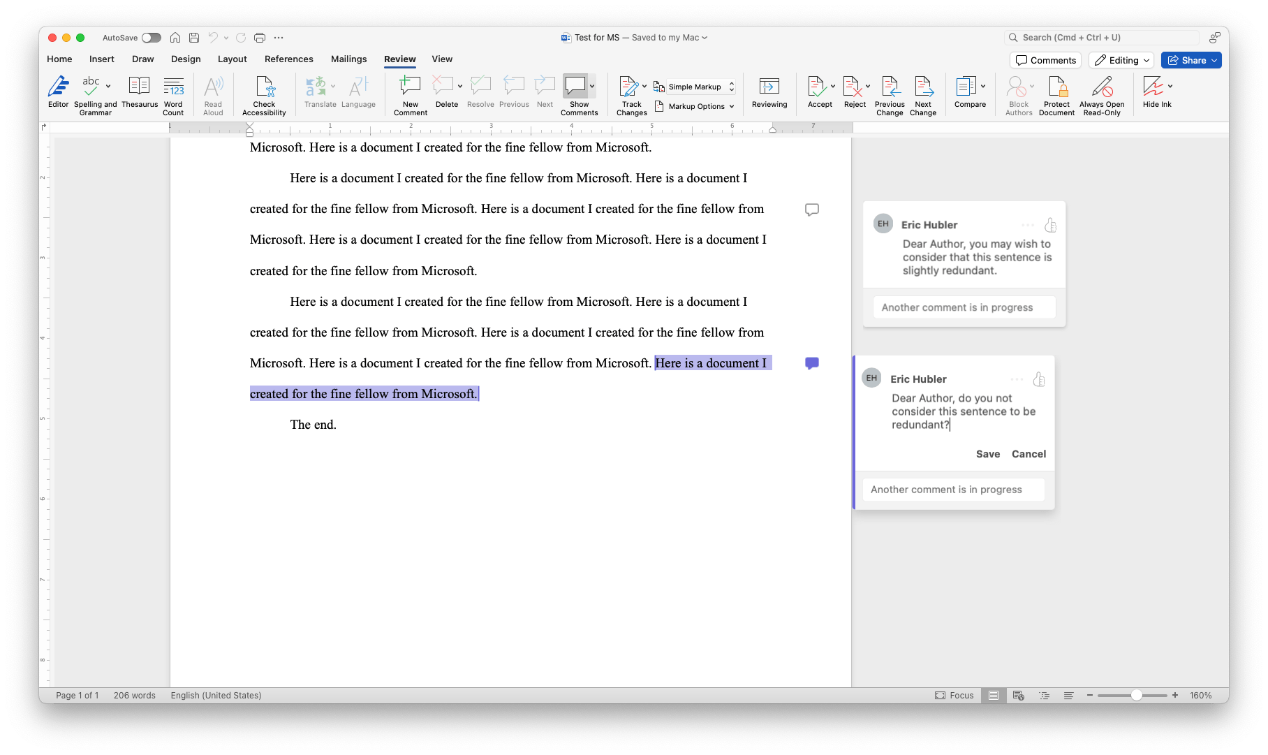 Shifting insertion point in marginal notes in Word for the Mac ...