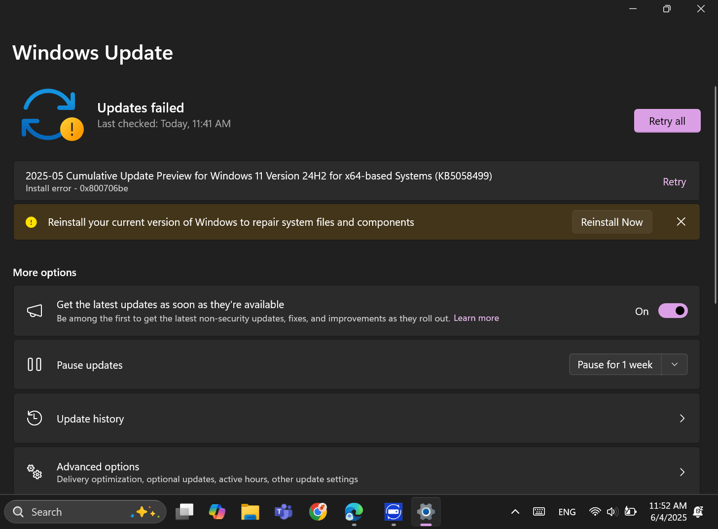 WHEN I INSTALL UPDATES IT KEEPS SHOWING ERROR OCCURED! AND MICROSOFT ...