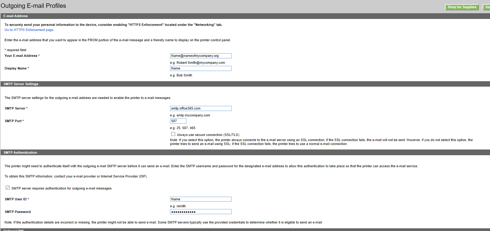 Having Trouble with Setting Up Outgoing Email Profile on Printer ...