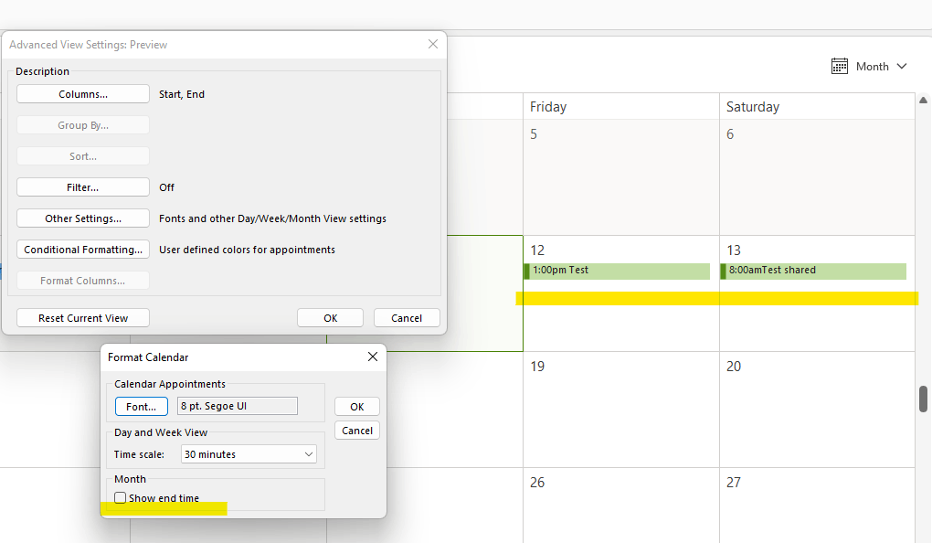 In outlook 365: How do I get the 