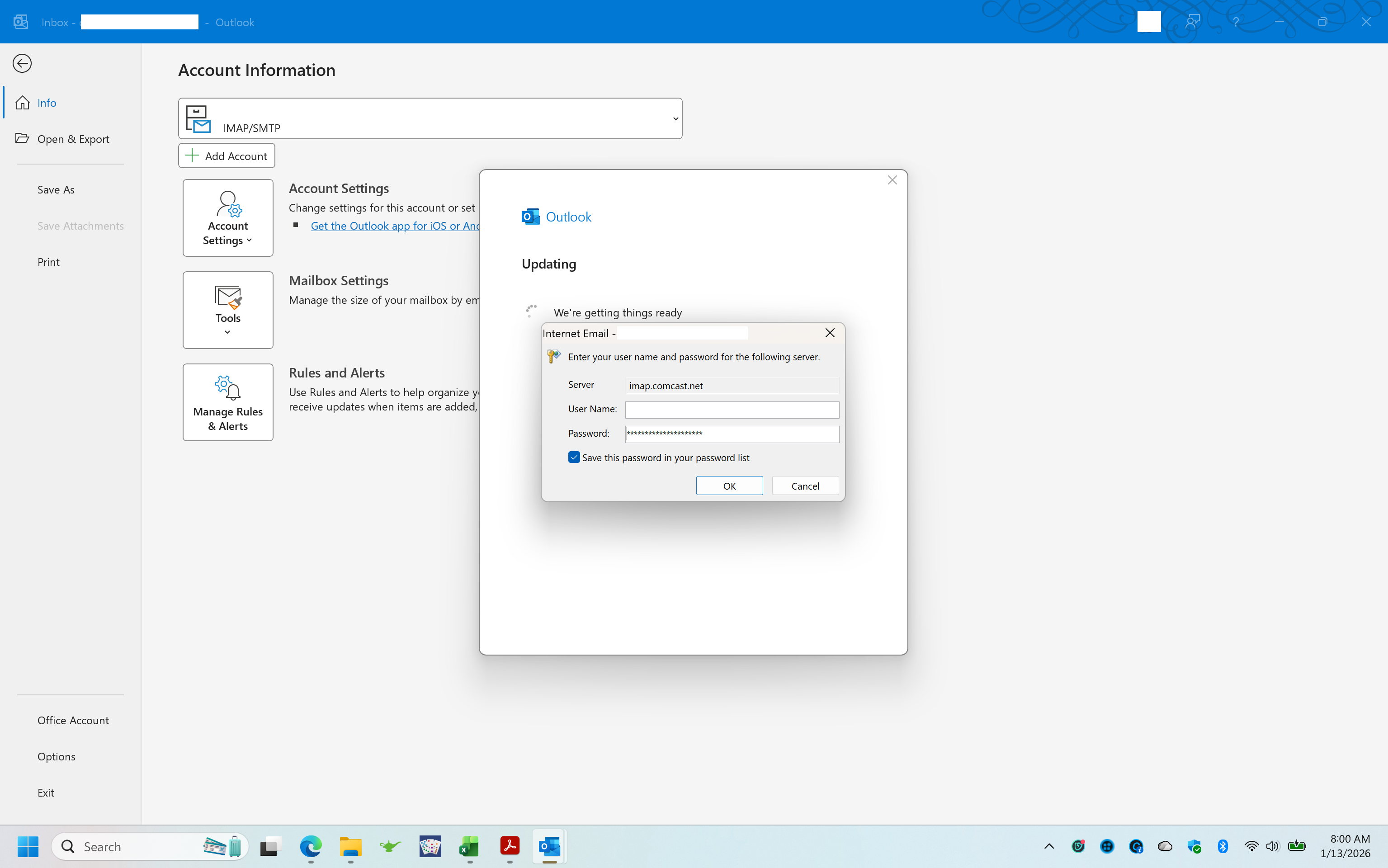 Imap - log in keeps popping up - Microsoft Q&A