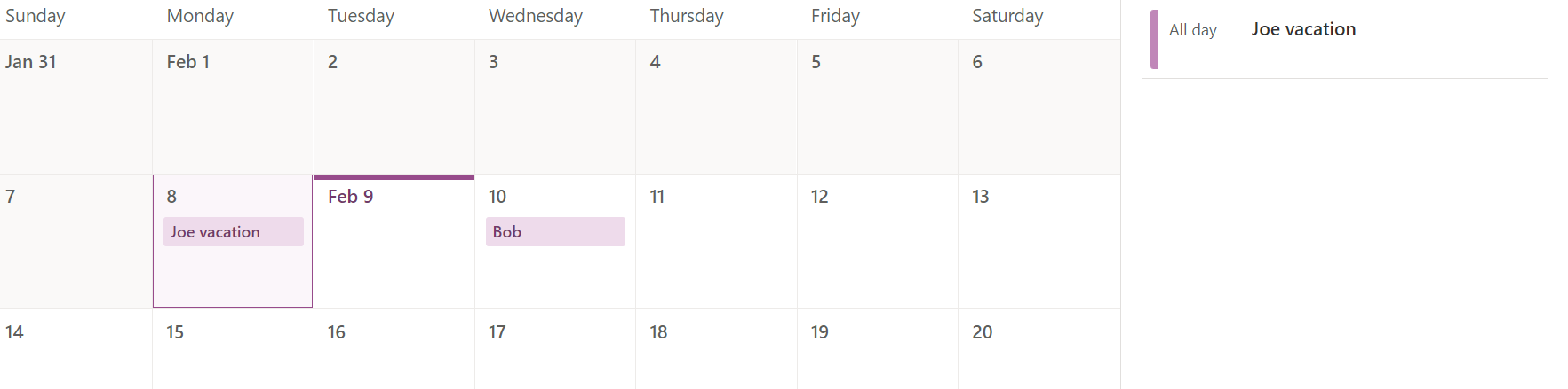 Is there a bug with the calendar view not showing all of the days ...