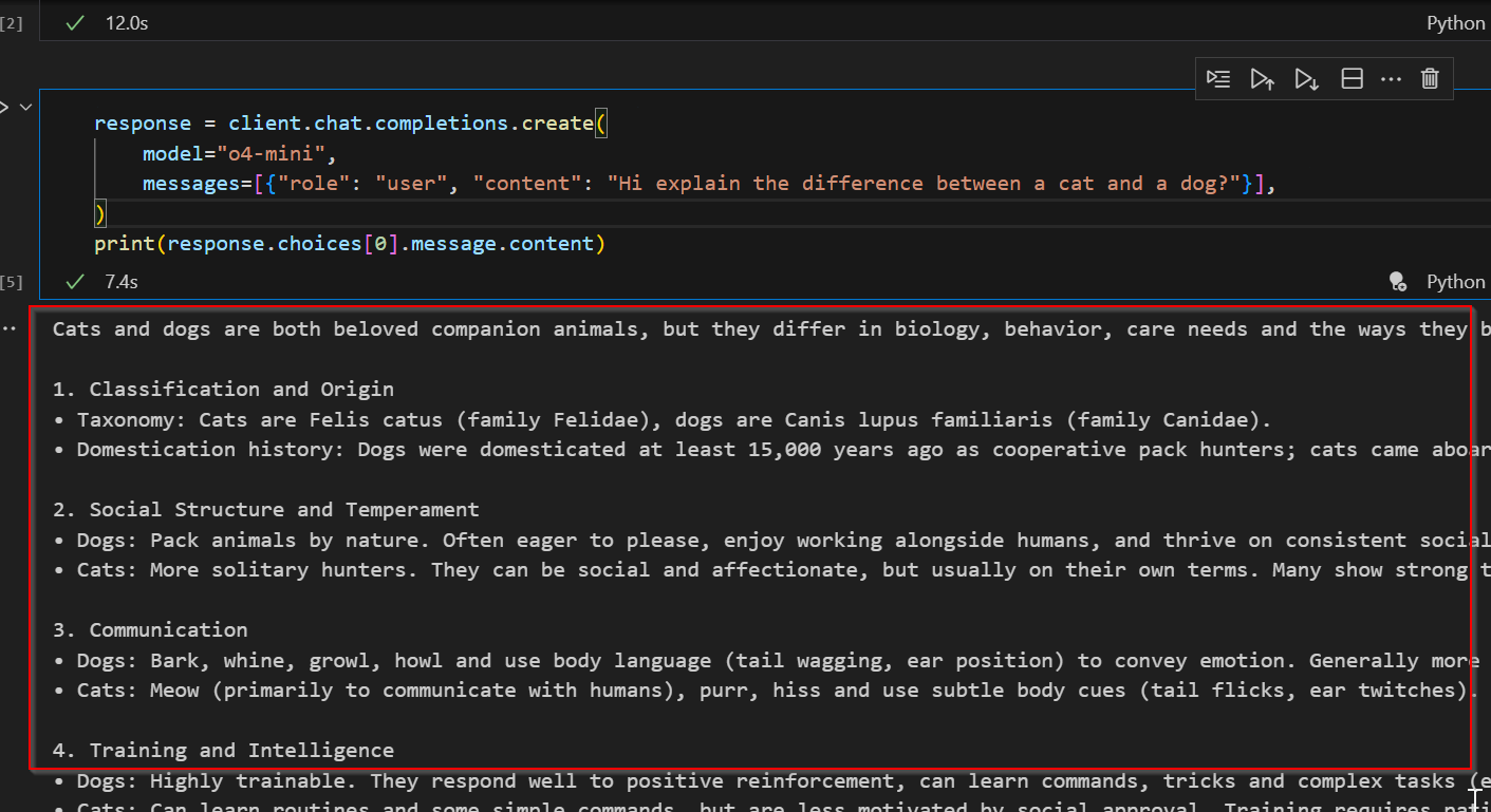 Not able to access deployed o4-mini for chat completion - Microsoft Q&A