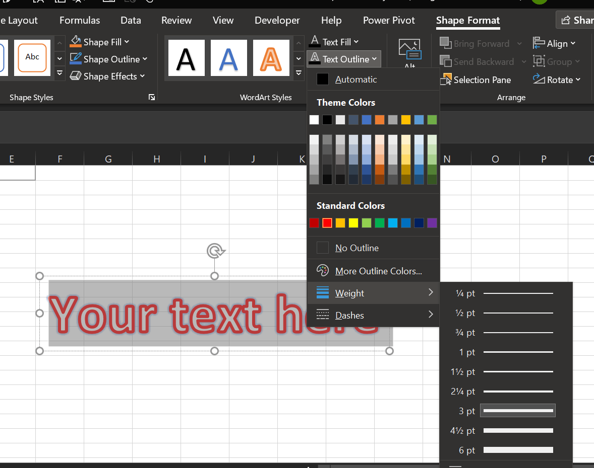 How can you change the outline color in word art now. something change ...