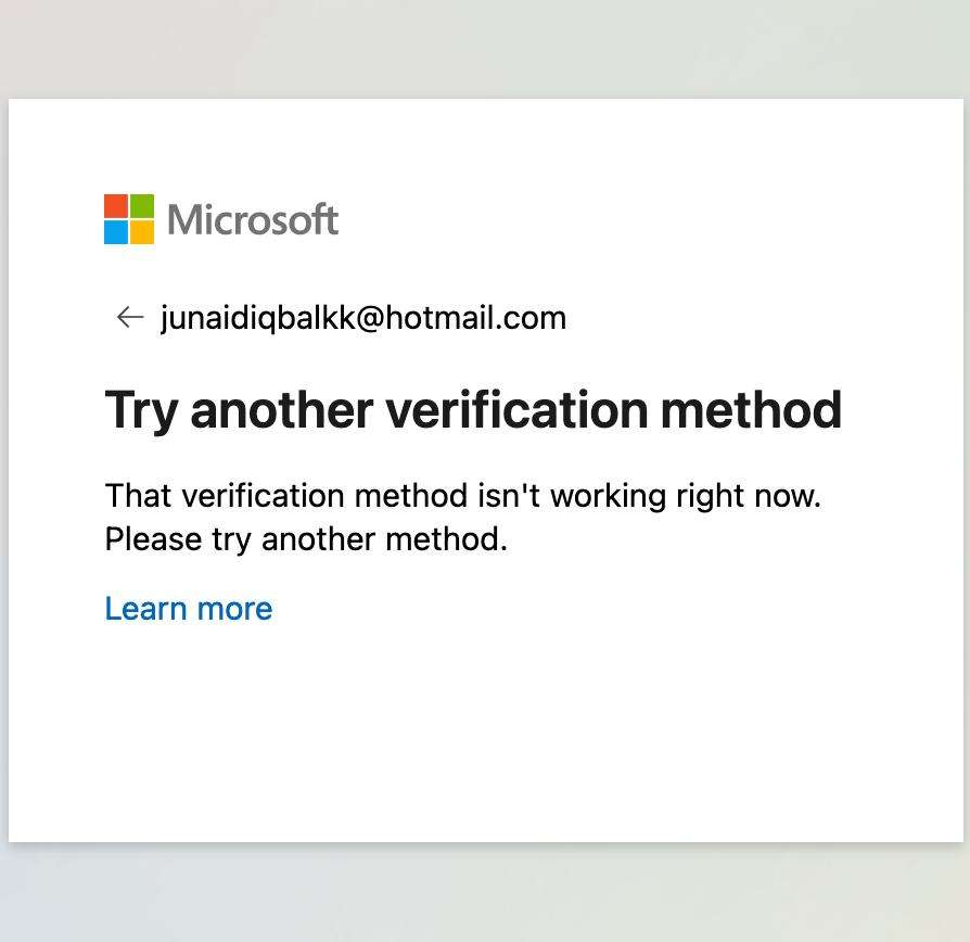 Unable to unlock my hotmail account 