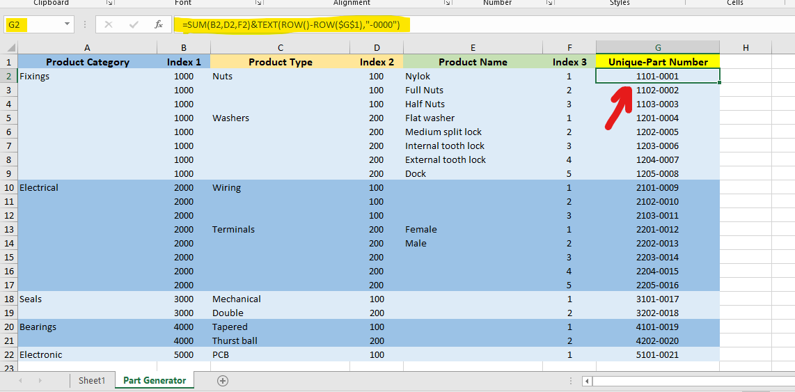 Creating a part number generator - Microsoft Q&A