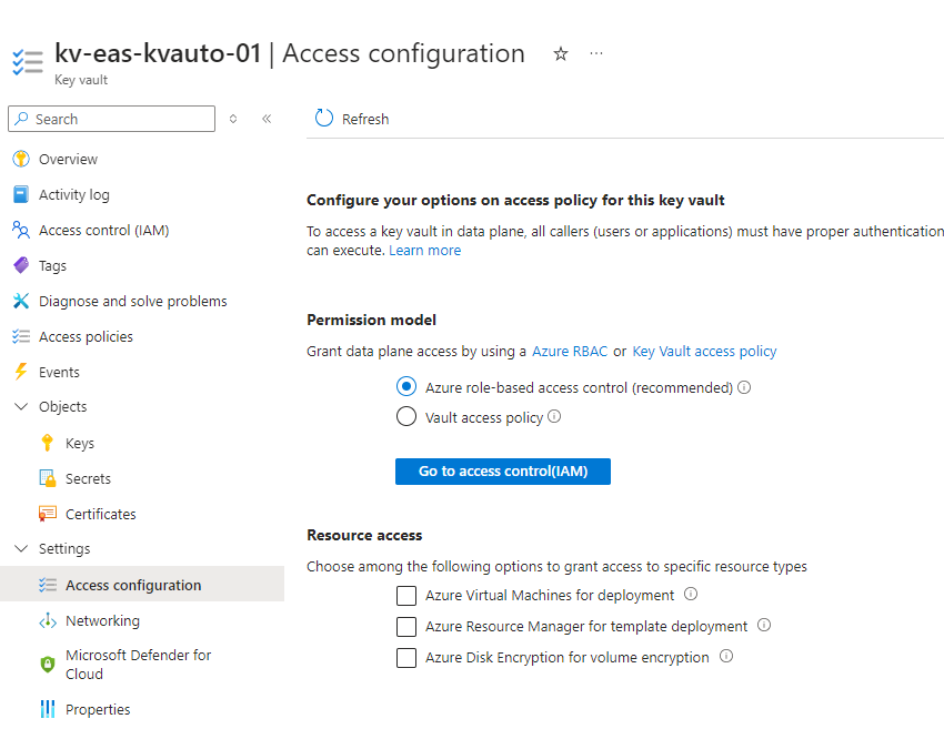 Azure Key Vault Cannot get the access policies information by Azure