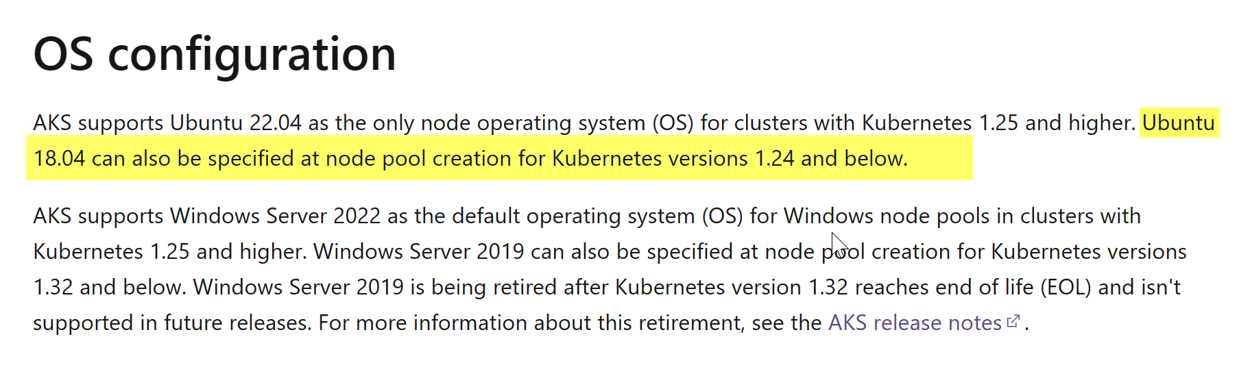 Is it possible to downgrade AKS node pool Ubuntu version, or select a ...