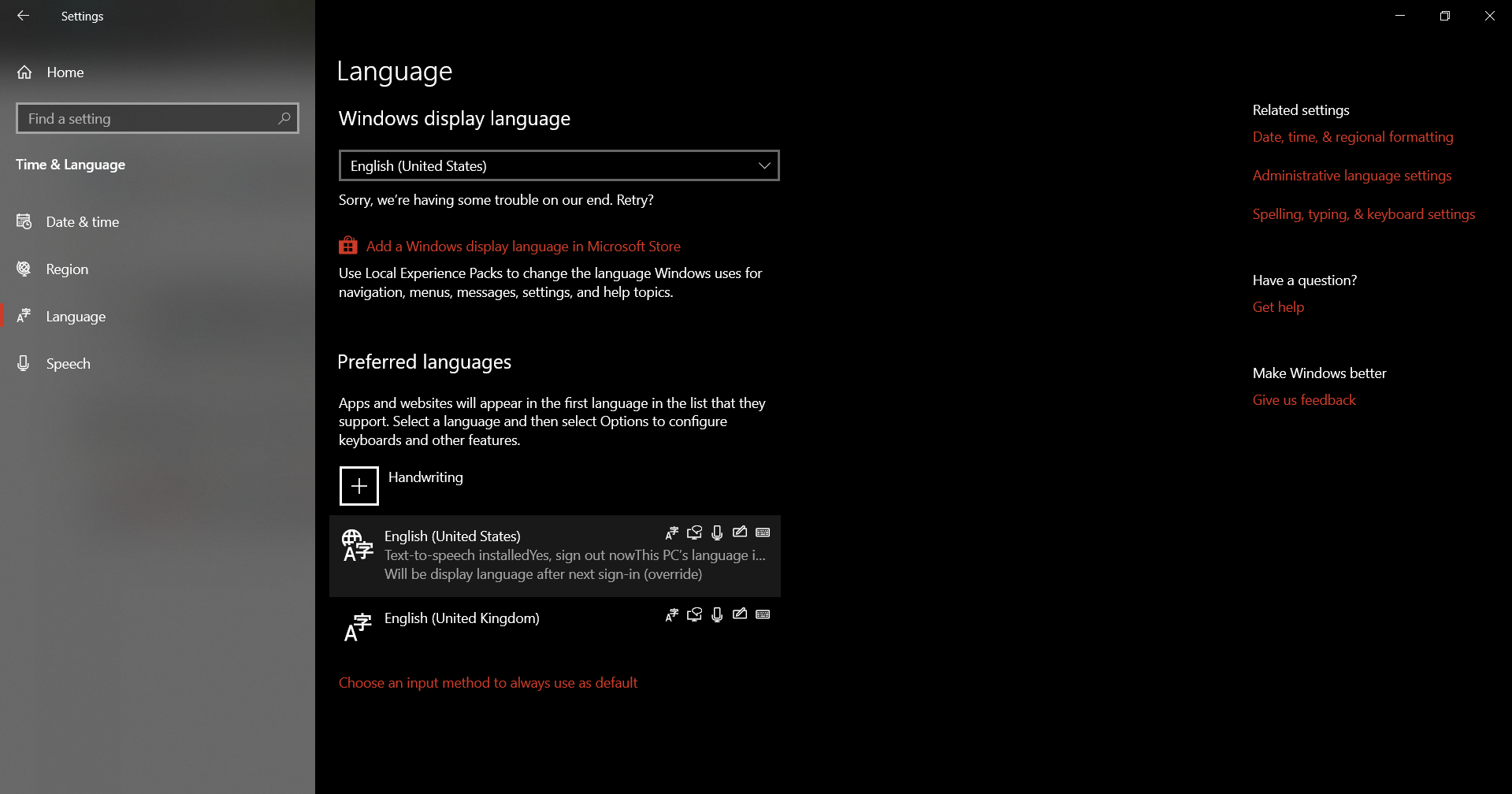 Keyboard/Language Problem - Microsoft Q&A