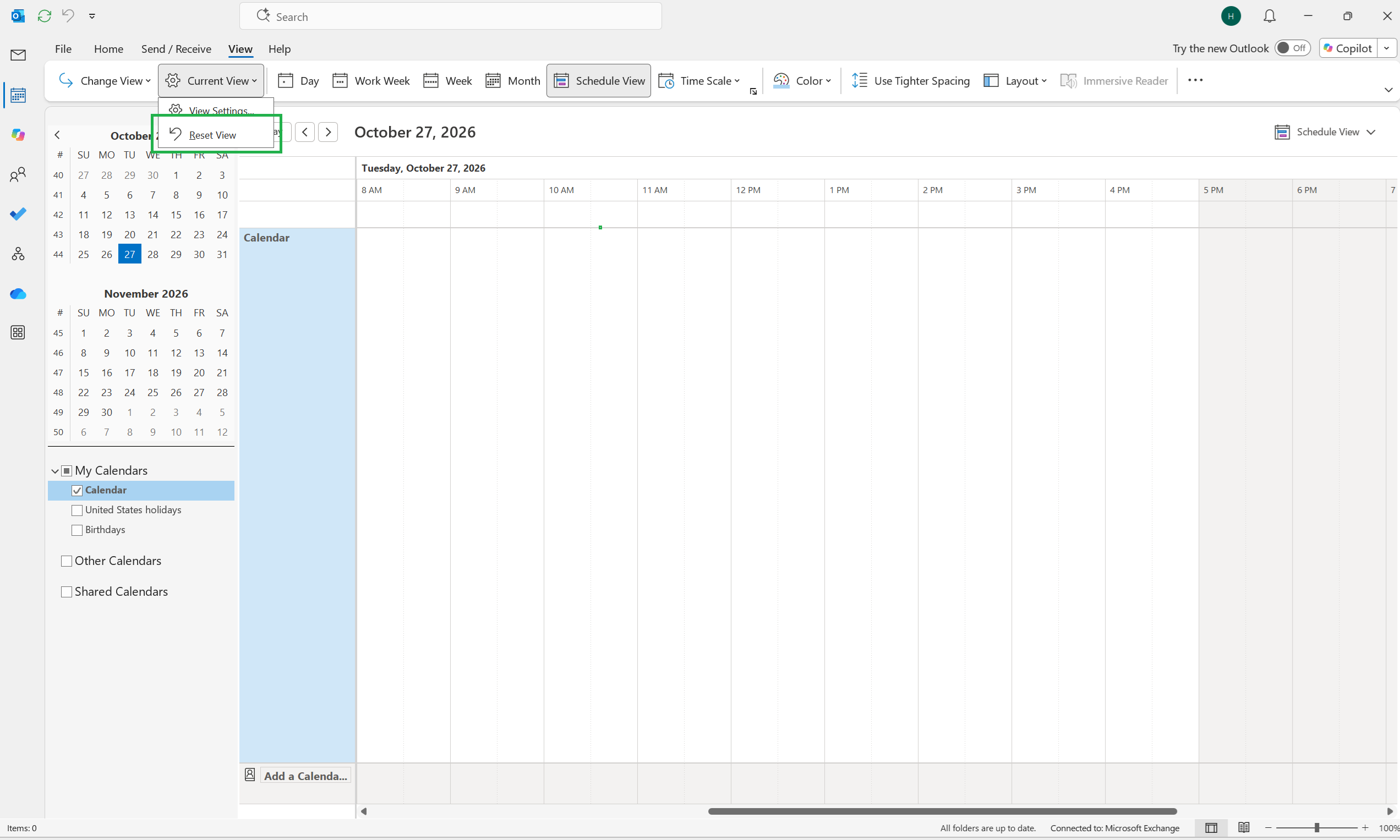 how to change classic outlook search view on a shared calendar ...