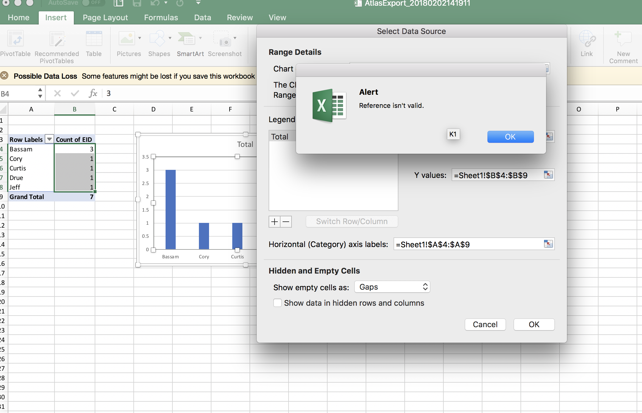 Charts stopped working with Pivot tables - Microsoft Q&A