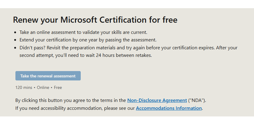 Certification renewal - Microsoft Q&A