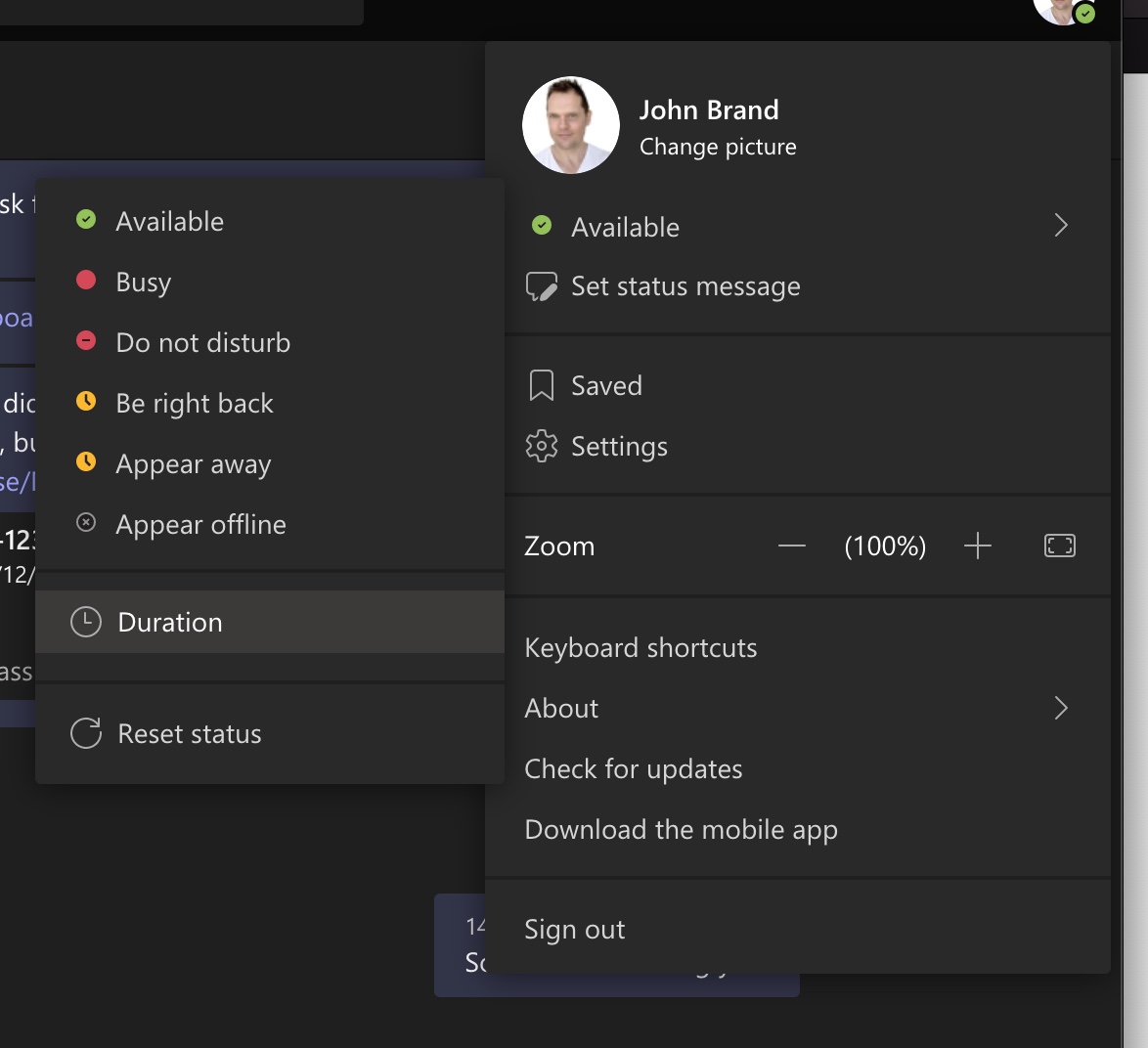 Is there is way to set a status message duration like on desktop on ...