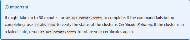 The cluster certificate rotation fails after a couple of hours ...