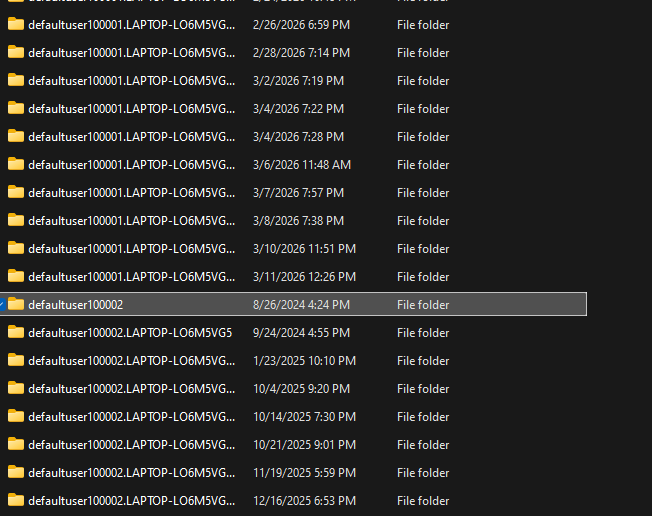 Multiple unknown accounts in user profiles and constant memoray storage ...
