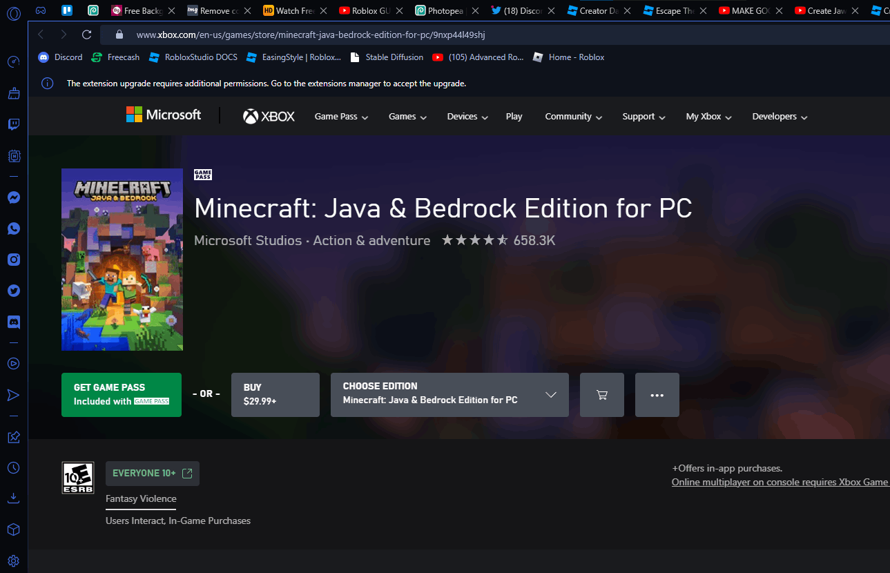 I have minecraft bedrock edition for windows 10, but I can not get java ...