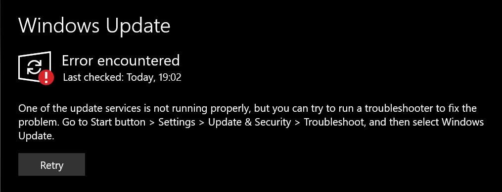Windows Update : One of the update services is not running properly ...