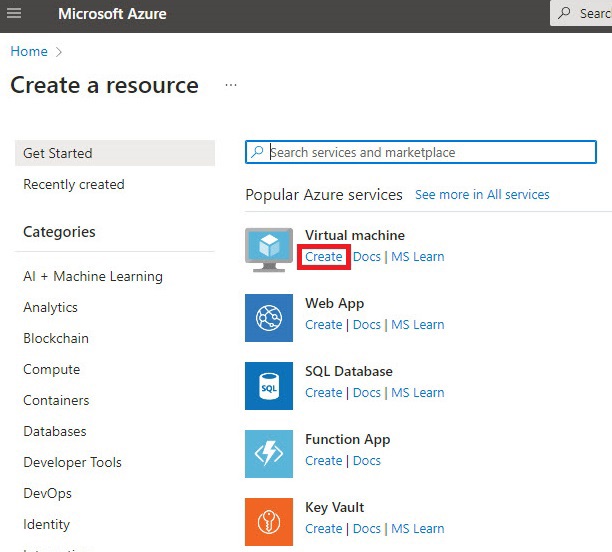 azure create vm