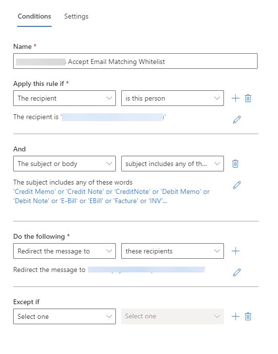 Wildcard in Transport Rule Exchange Online Not working - Microsoft Q&A