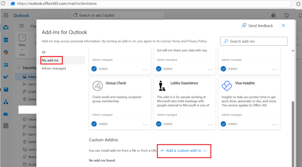 no custom add-in buttom in new outlook - Microsoft Q&A