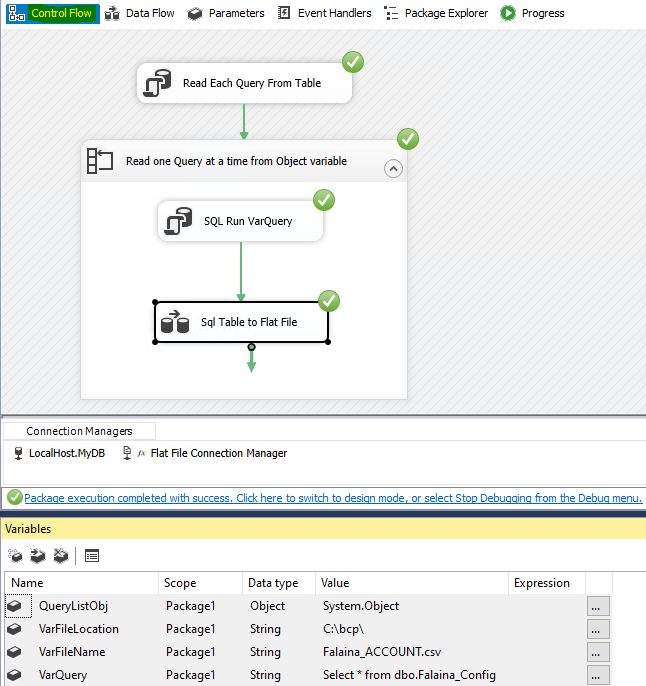 Export Flat File based on the each SQL statement in the table and ...