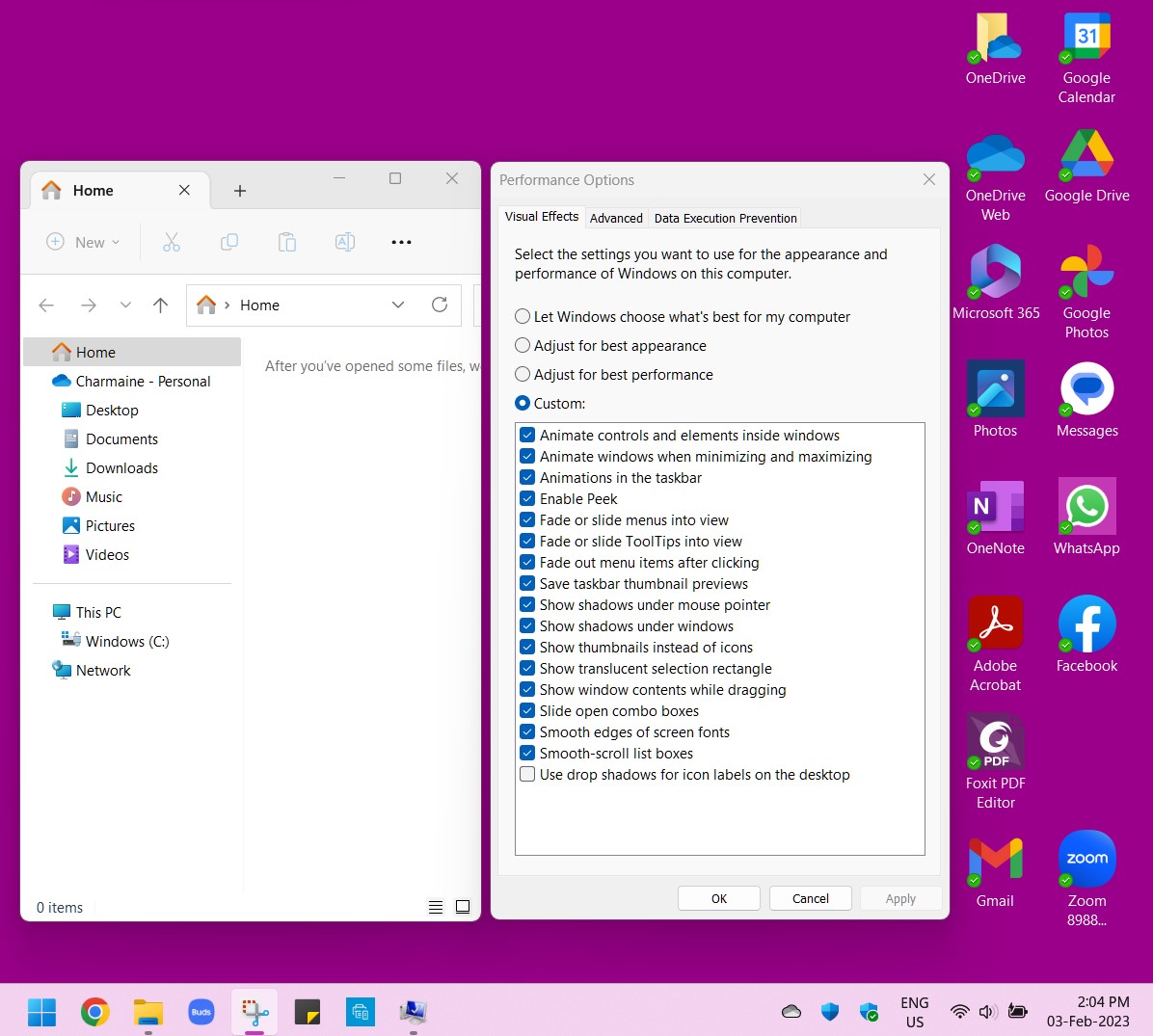 Choose Background Colour_Accent Colour-No Accent Colour on File Explorer_No Dropshadow on Icons