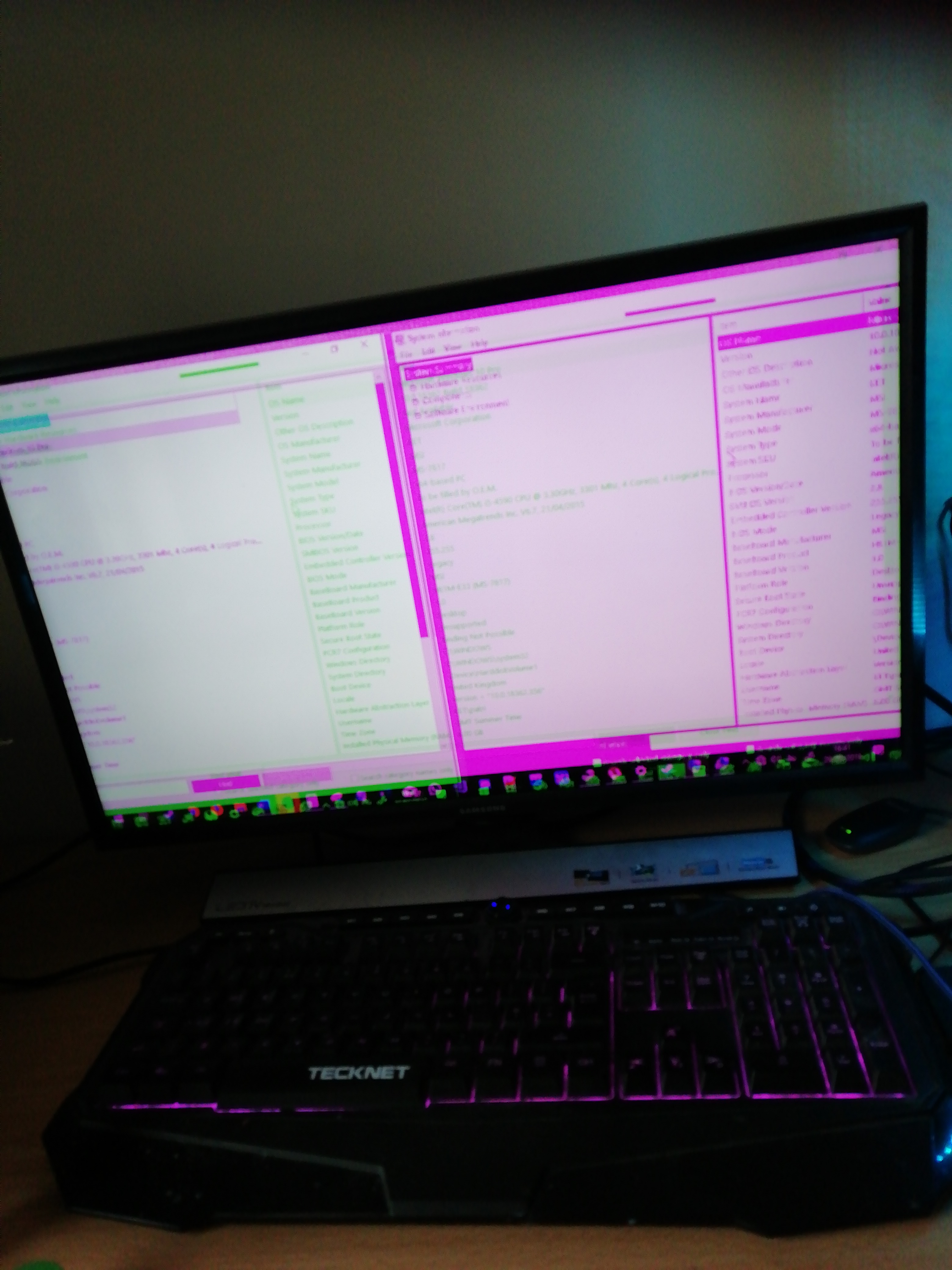 Pink and green display error - Microsoft Q&A