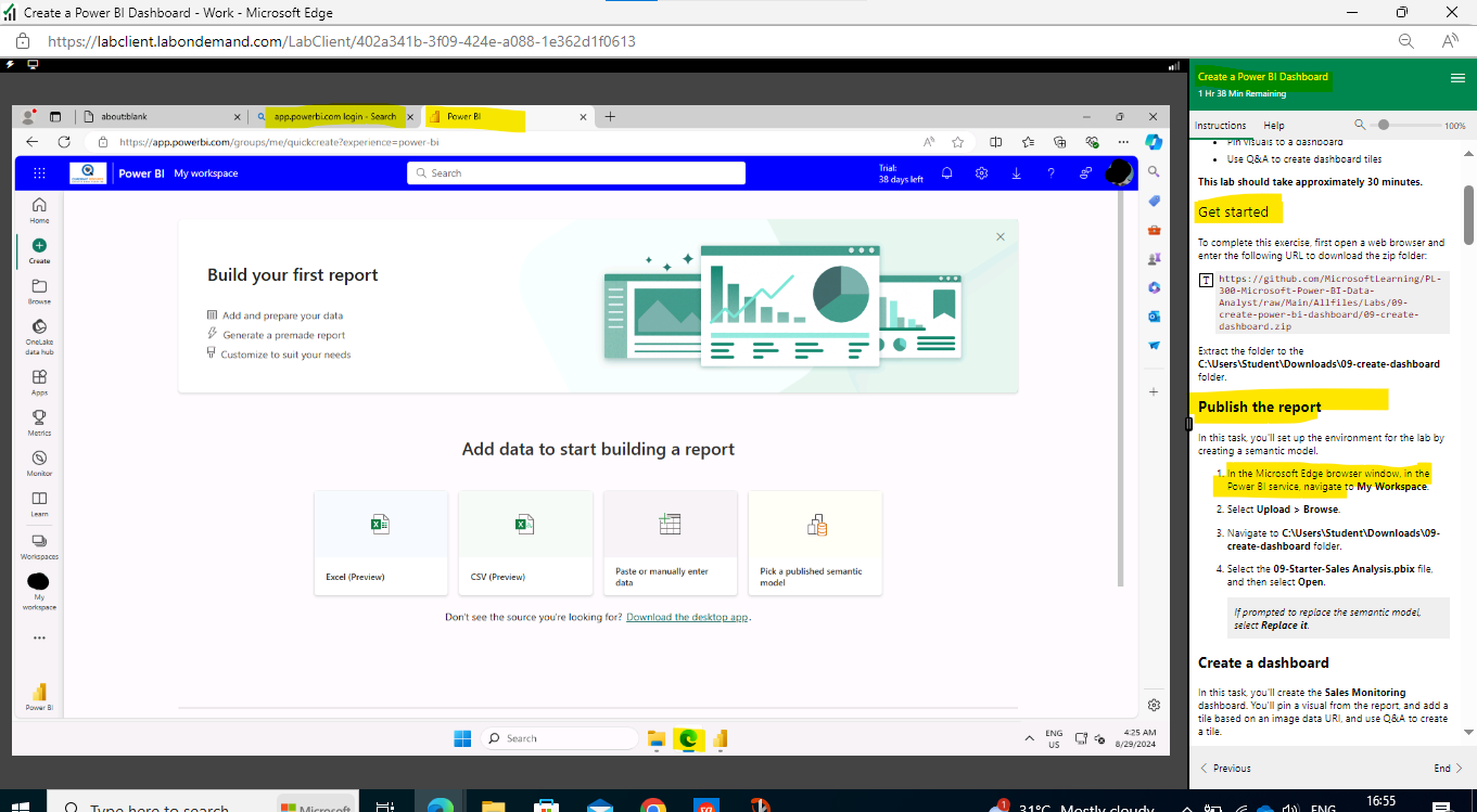 I am not able to open Power BI service in Lab Environment - Microsoft Q&A