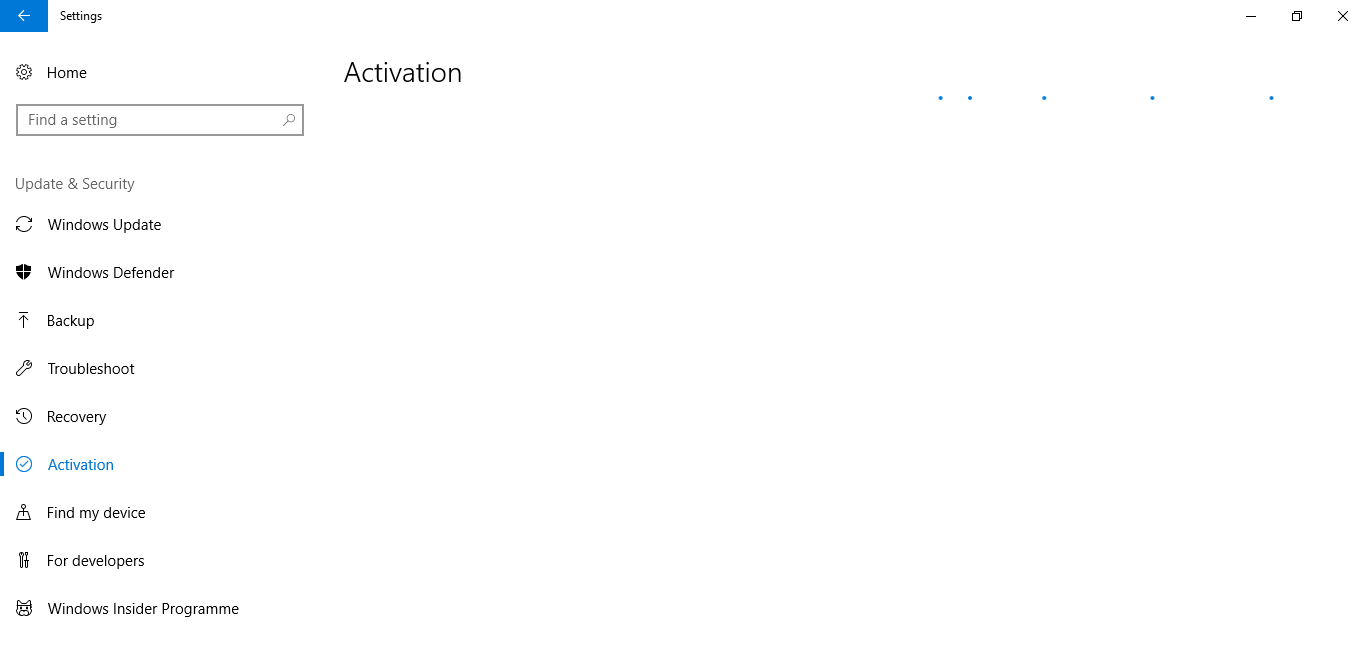 Windows activation in settings won't load - Microsoft Q&A
