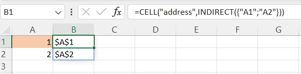 "INDIRECT doesn't work with an array argument?" - It does, but not in ...
