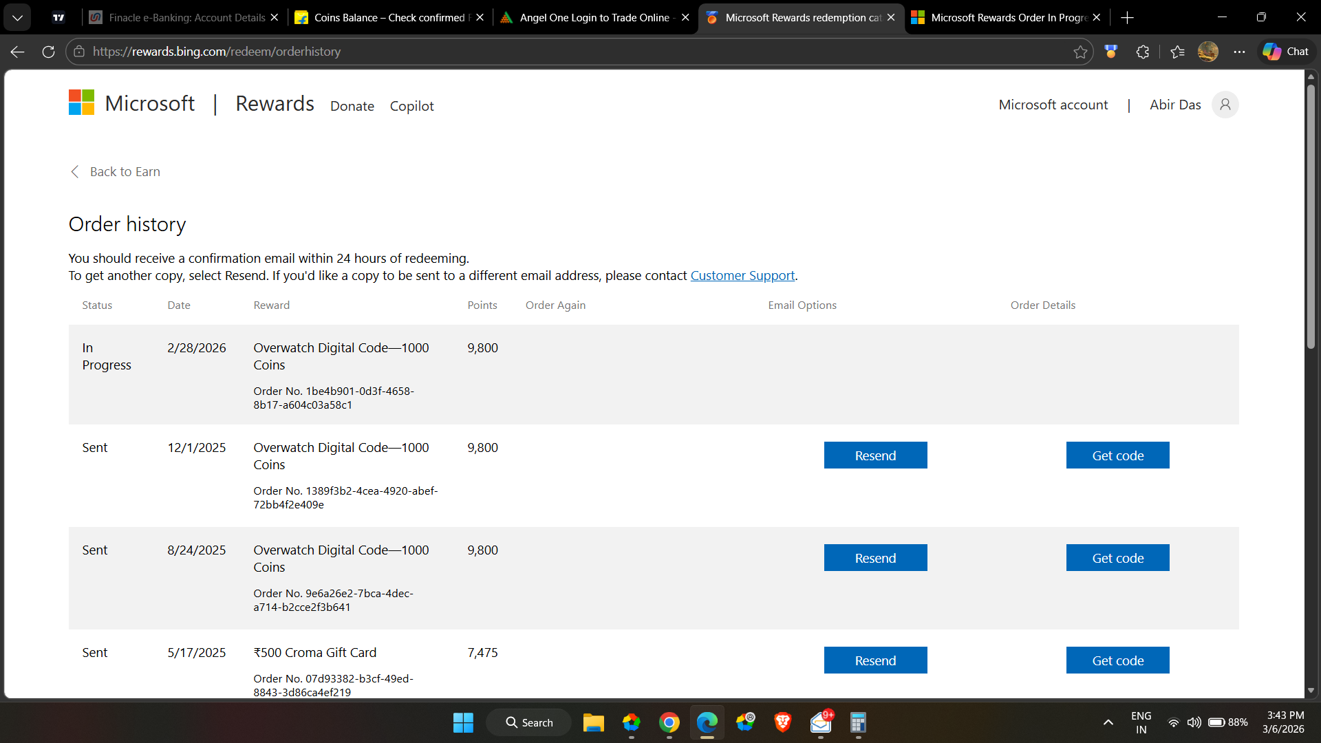 Microsoft Rewards Order In Progress For More Than 56 Hours - Microsoft Q&A