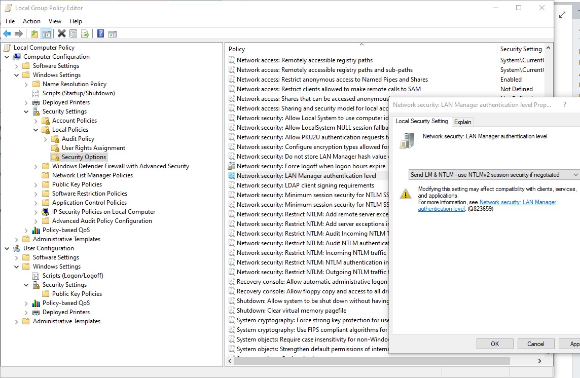 Issues mapping a shared drive on a Windows XP machine from a Windows 10 ...