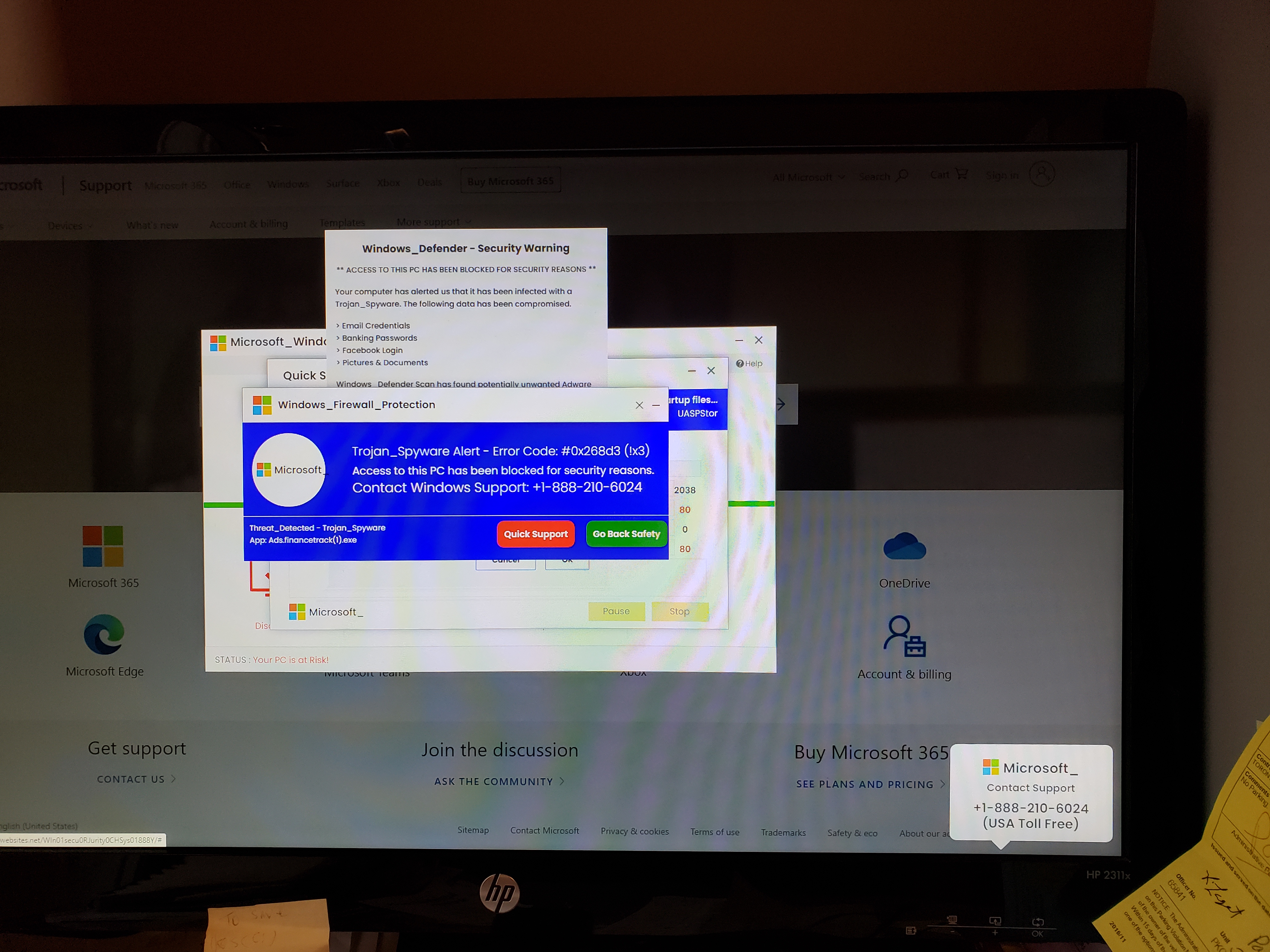 Warning on desk top windows defender -Security warning - Microsoft Q&A
