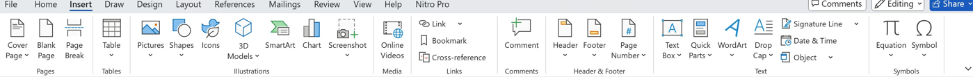 How to insert another document in a Word document with latest Word ...