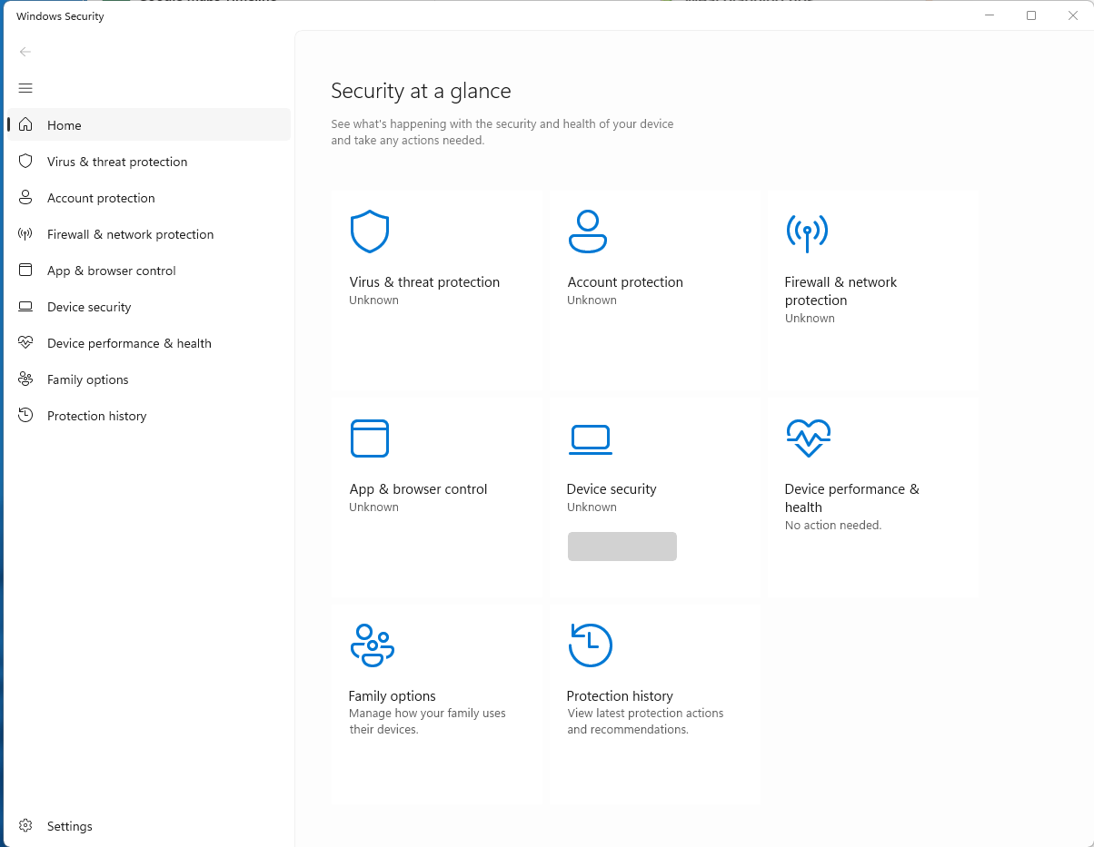 Windows Security hasn't worked properly since upgrading to Windows 11 ...