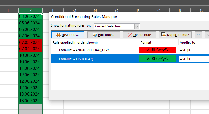 Conditional Formatting not working with Formula Date Column >=/