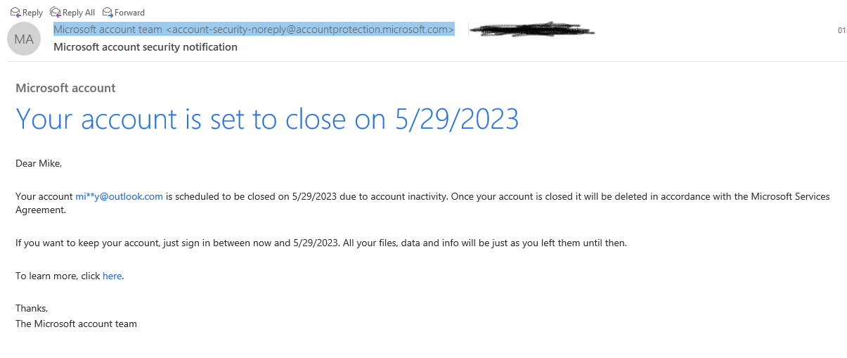 Is this a legit email from microsoft? - Microsoft Q&A
