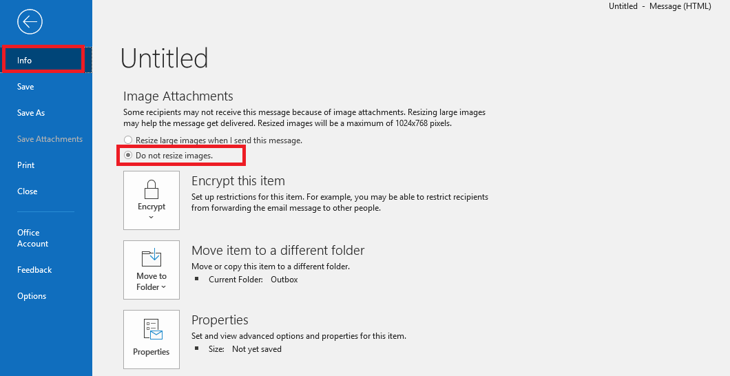 Embedded image in email shrinks after sending - Microsoft Q&A