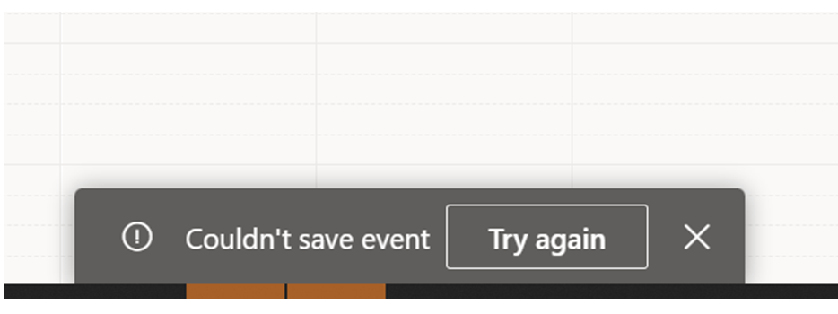 Couldn't Update Calendar Event - Error Message: Couldn't save Event ...
