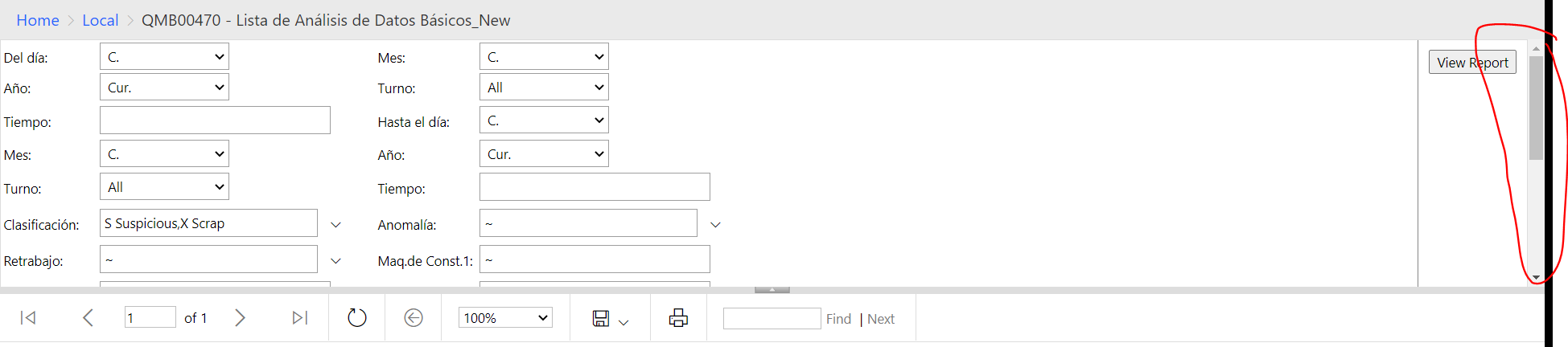 How do i disabled ssrs parameters panel scroll Microsoft Q A