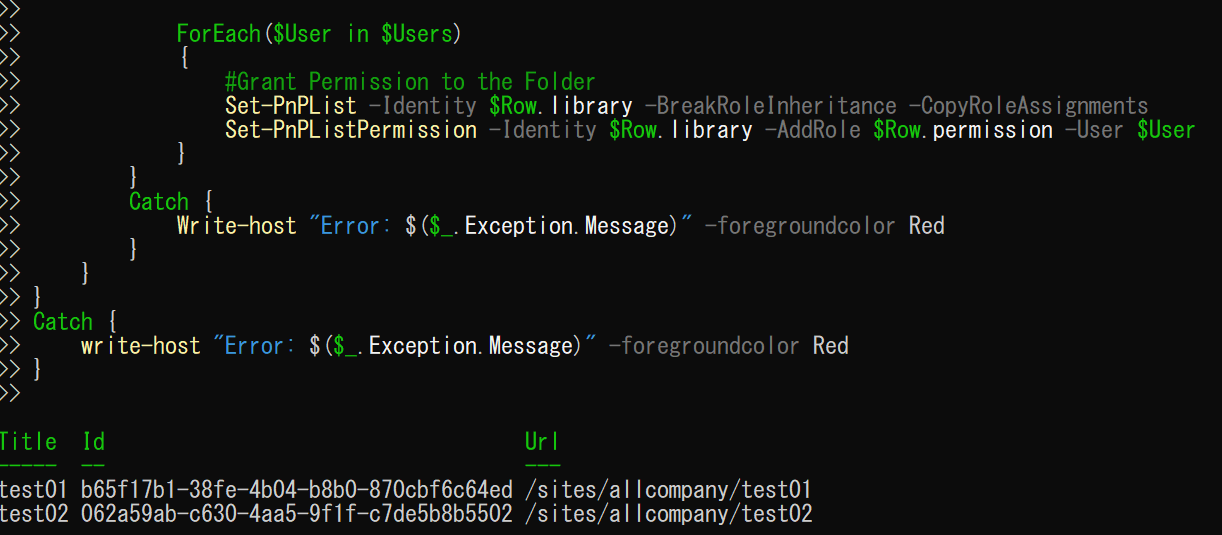 About Powershell script regarding granting premission on multiple ...