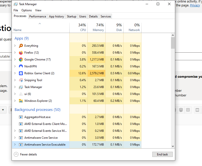 Antimalware Service Executable - Microsoft Q&A
