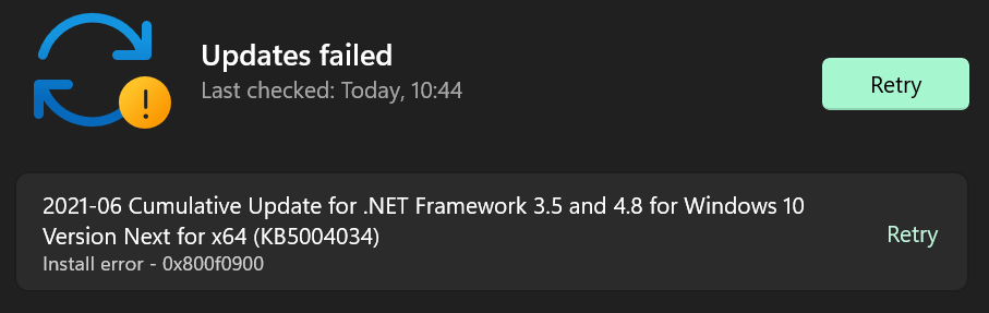 KB5004034 The .NET update which was the first update for Windows 11 ...