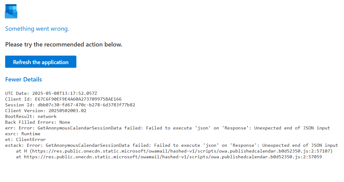 published-outlook-calendar-link-not-displaying-properly-after-recent