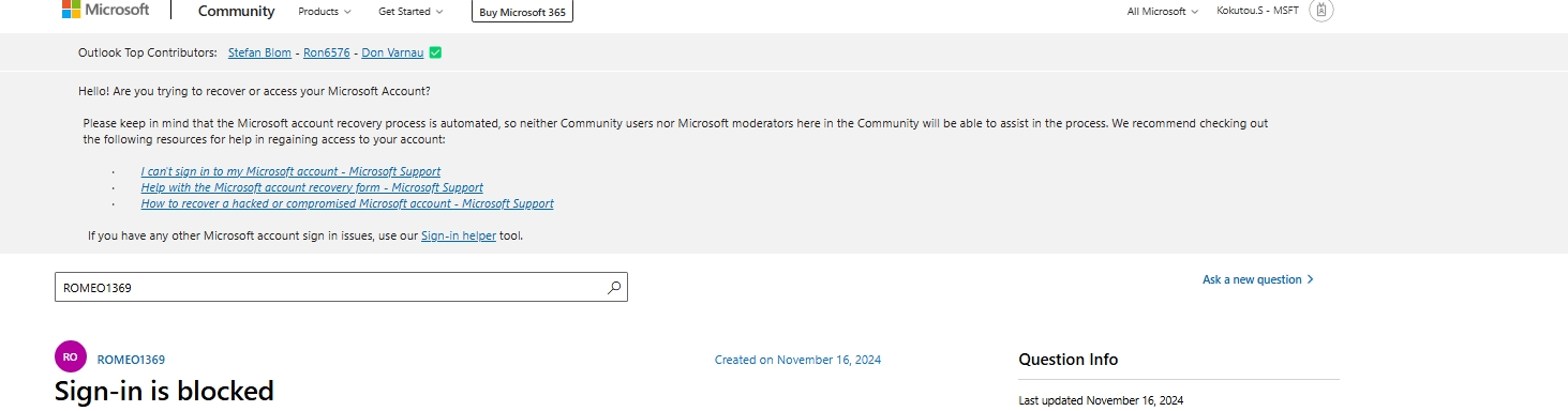 Sign-in is blocked - Microsoft Q&A